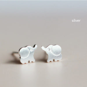 Sterling Silver Elephant Earrings Silver