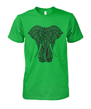 Majestic Elephant Tshirt Electric Green Unisex Cotton Tee