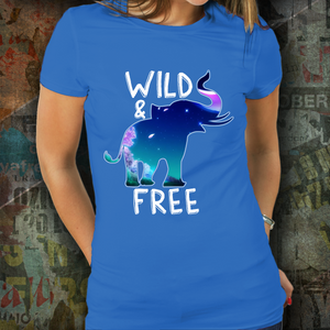 Wild and Free Elephant Shirt District Unisex Shirt Royal Blue S