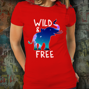 Wild and Free Elephant Shirt District Unisex Shirt Red S