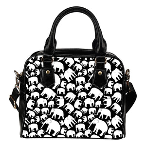 Shoulder Handbag With Elephants White