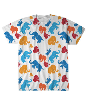 All Over Print Playful Elephant Tshirt