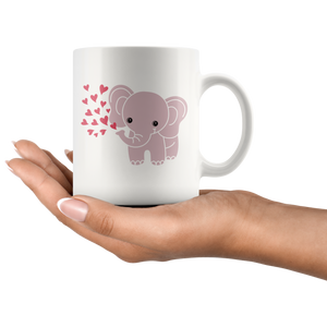 Baby Elephant Mug with Hearts