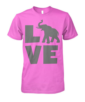 LOVE Elephant Shirt Azalea Unisex Cotton Tee