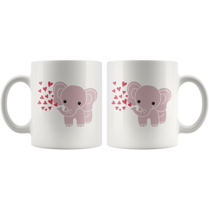 Baby Elephant Mug with Hearts