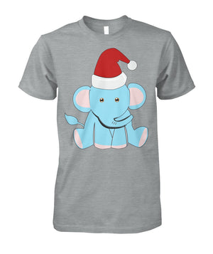 Christmas Baby Elephant Tshirt Sport Grey Unisex Cotton Tee