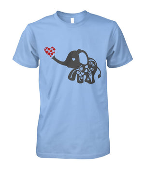 Elephant Flourish Tshirt Light Blue Unisex Cotton Tee