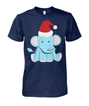 Christmas Baby Elephant Tshirt Navy Unisex Cotton Tee