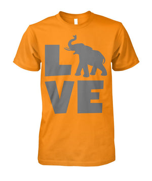 LOVE Elephant Shirt Tennessee Orange Unisex Cotton Tee