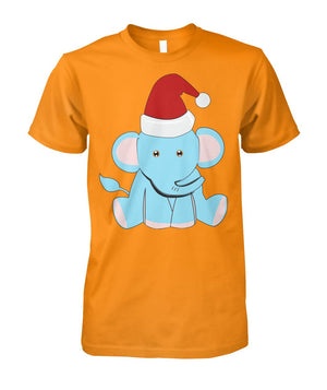 Christmas Baby Elephant Tshirt Tennessee Orange Unisex Cotton Tee