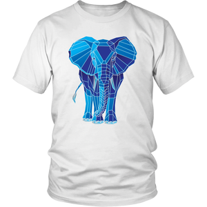 Blue Diamond Elephant Shirt District Unisex Shirt White