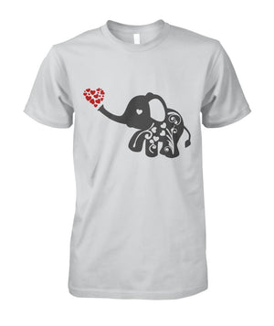 Elephant Flourish Tshirt Ash Grey Unisex Cotton Tee