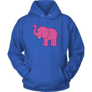 Pink Baby Elephant Hoodie Unisex Hoodie Royal Blue