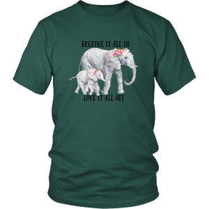 Elephant Love Tshirt District Unisex Shirt Dark Green
