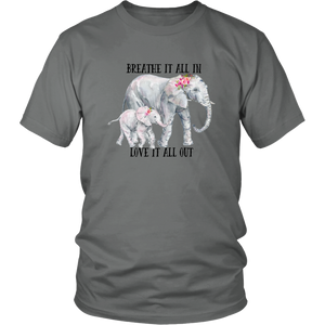 Elephant Love Tshirt District Unisex Shirt Grey