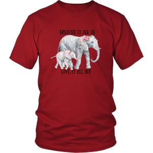 Elephant Love Tshirt District Unisex Shirt Red