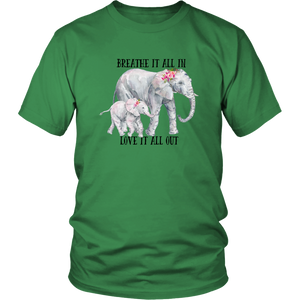 Elephant Love Tshirt District Unisex Shirt Kelly Green