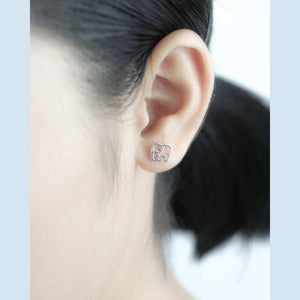 925 Sterling Silver Tiny Elephant Stud Earrings