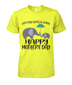 Mother's Day Elephant Shirt Daisy Unisex Cotton Tee