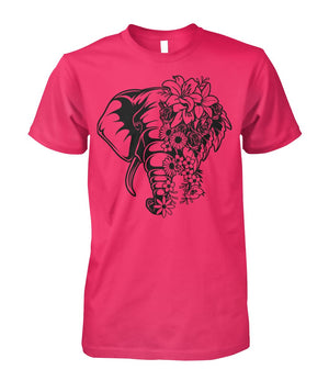 Floral Elephant Shirt Heliconia Unisex Cotton Tee