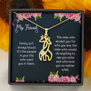 Giraffe Friendship Necklace 18K Yellow Gold Finish
