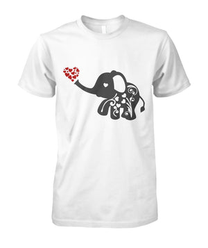 Elephant Flourish Tshirt White Unisex Cotton Tee