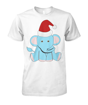 Christmas Baby Elephant Tshirt White Unisex Cotton Tee