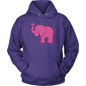 Pink Baby Elephant Hoodie Unisex Hoodie Purple