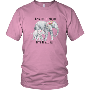 Elephant Love Tshirt District Unisex Shirt Pink