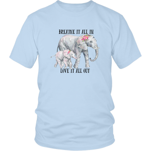 Elephant Love Tshirt District Unisex Shirt Ice Blue