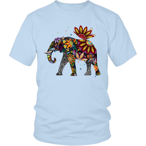 Floral Elephant Tshirt District Unisex Shirt Ice Blue