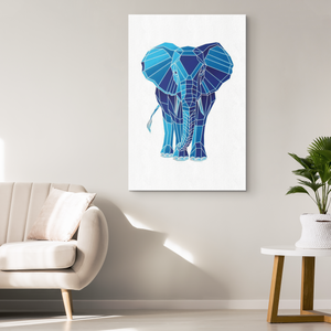 Blue Diamond Elephant Wall Art 8 x 12
