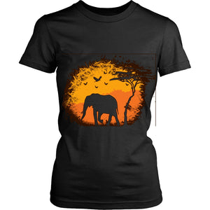 Elephant Savanna Tshirt District Womens Shirt Black
