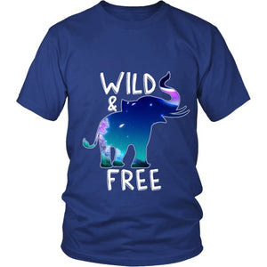 Wild and Free Elephant Shirt District Unisex Shirt Royal Blue