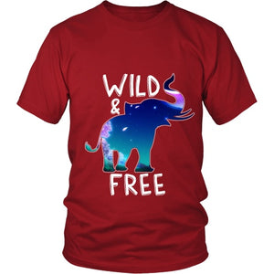 Wild and Free Elephant Shirt District Unisex Shirt Red