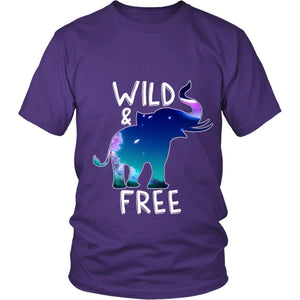 Wild and Free Elephant Shirt District Unisex Shirt Purple