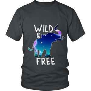Wild and Free Elephant Shirt District Unisex Shirt Charcoal