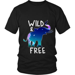 Wild and Free Elephant Shirt District Unisex Shirt Black