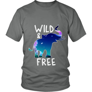 Wild and Free Elephant Shirt District Unisex Shirt Grey