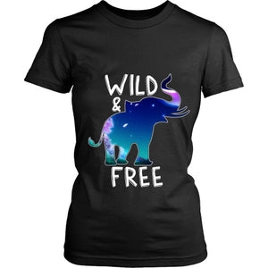 Wild And Free Womens Tshirt District Womens Shirt Black