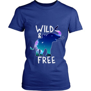 Wild And Free Womens Tshirt District Womens Shirt Royal Blue