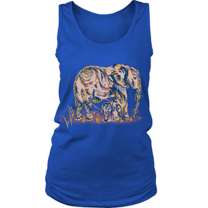 Womens Elephant Mom and Baby Tank District Womens Tank Royal Blue